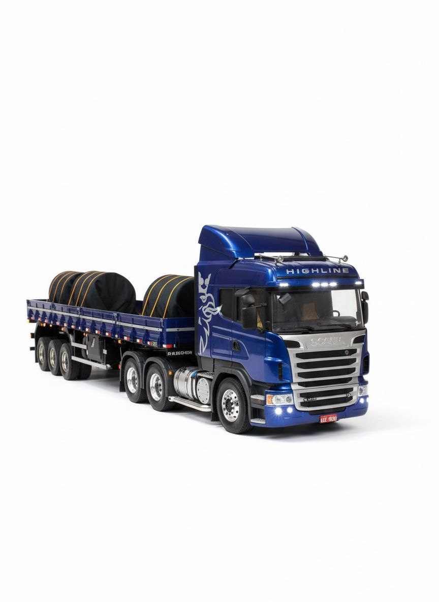 Scania R620 Highline Carroceria Carga Seca Azul – Miniatura RC Escala 1/24