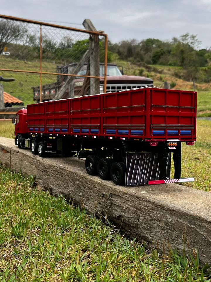 Scania 420 Vermelha Graneleira 2 Eixos RC 1/14 - (Controle Remoto)
